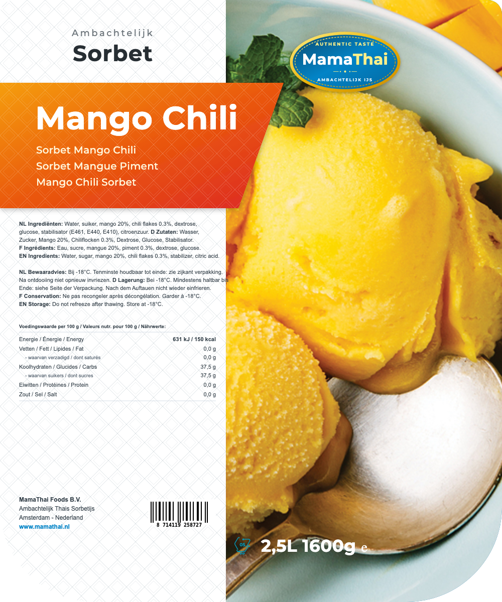 Ambachtelijk Mango Sorbetijs